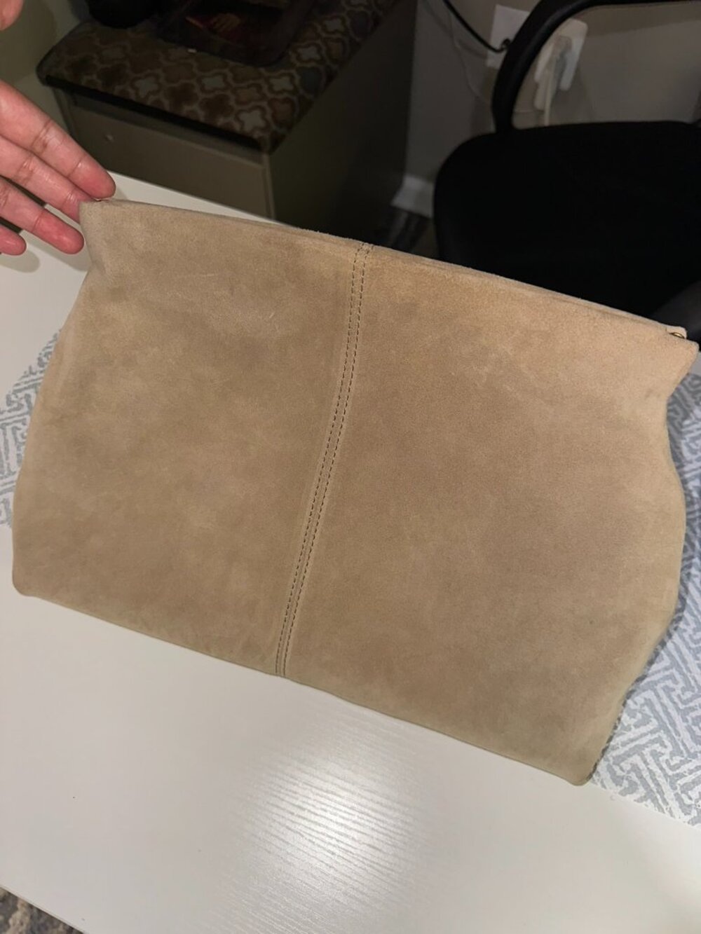 Flattered Clay clutch suede sand bag